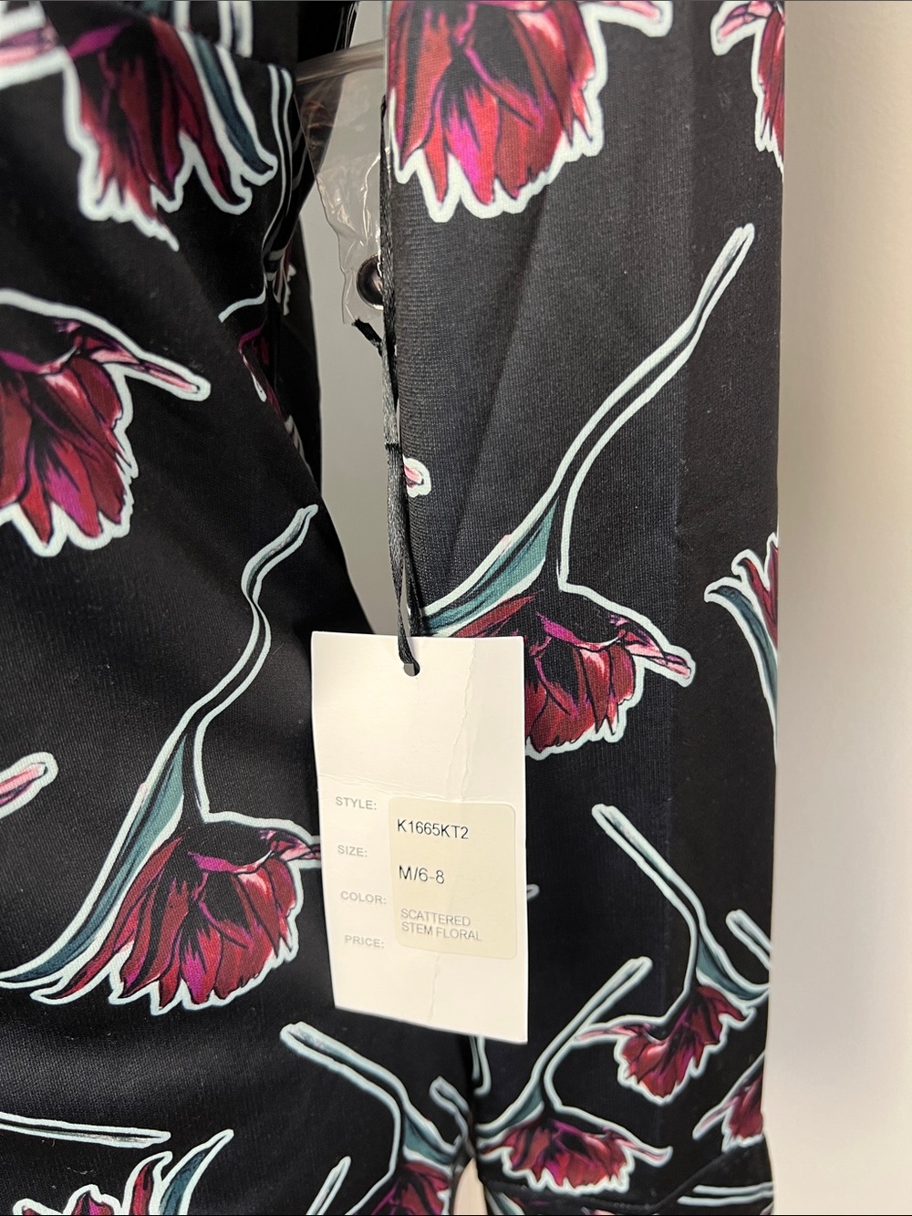 Unique Vintage Black Floral Button-Front Top - Picture 2 of 6